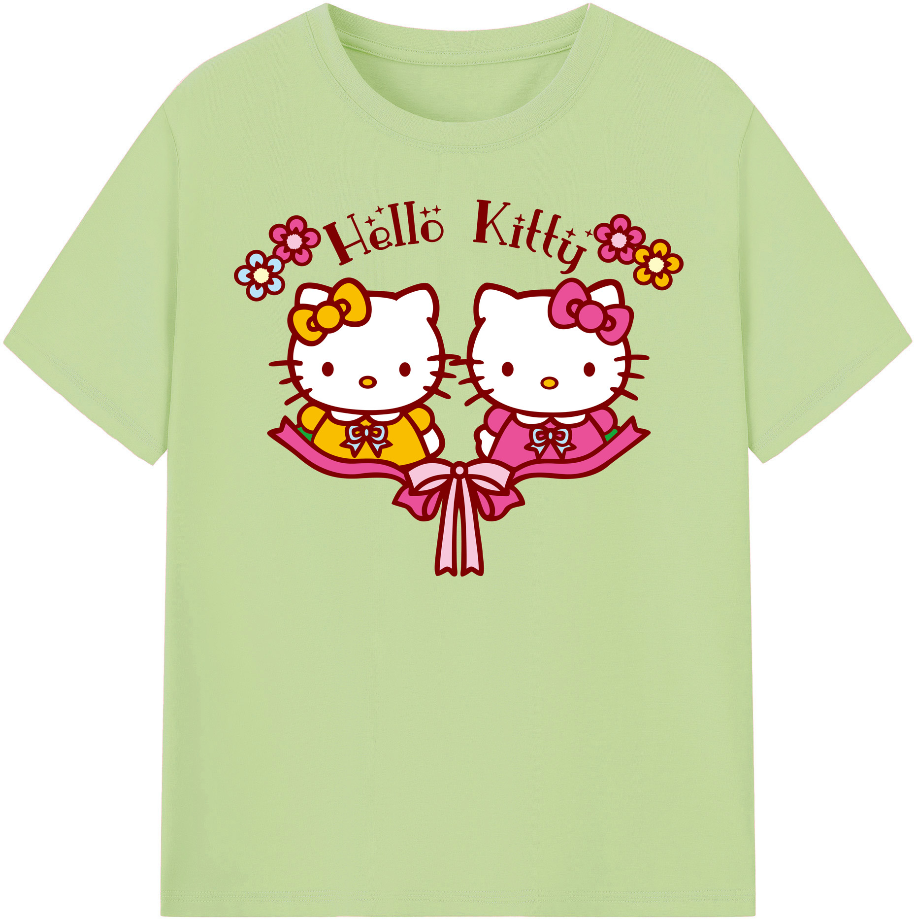 （画像用） Hello Kitty ハローキティ 綿100％半袖Tシャツ（フロントプリント）